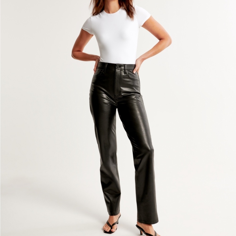 NWOT- Abercrombie & Fitch Black Leather Pants